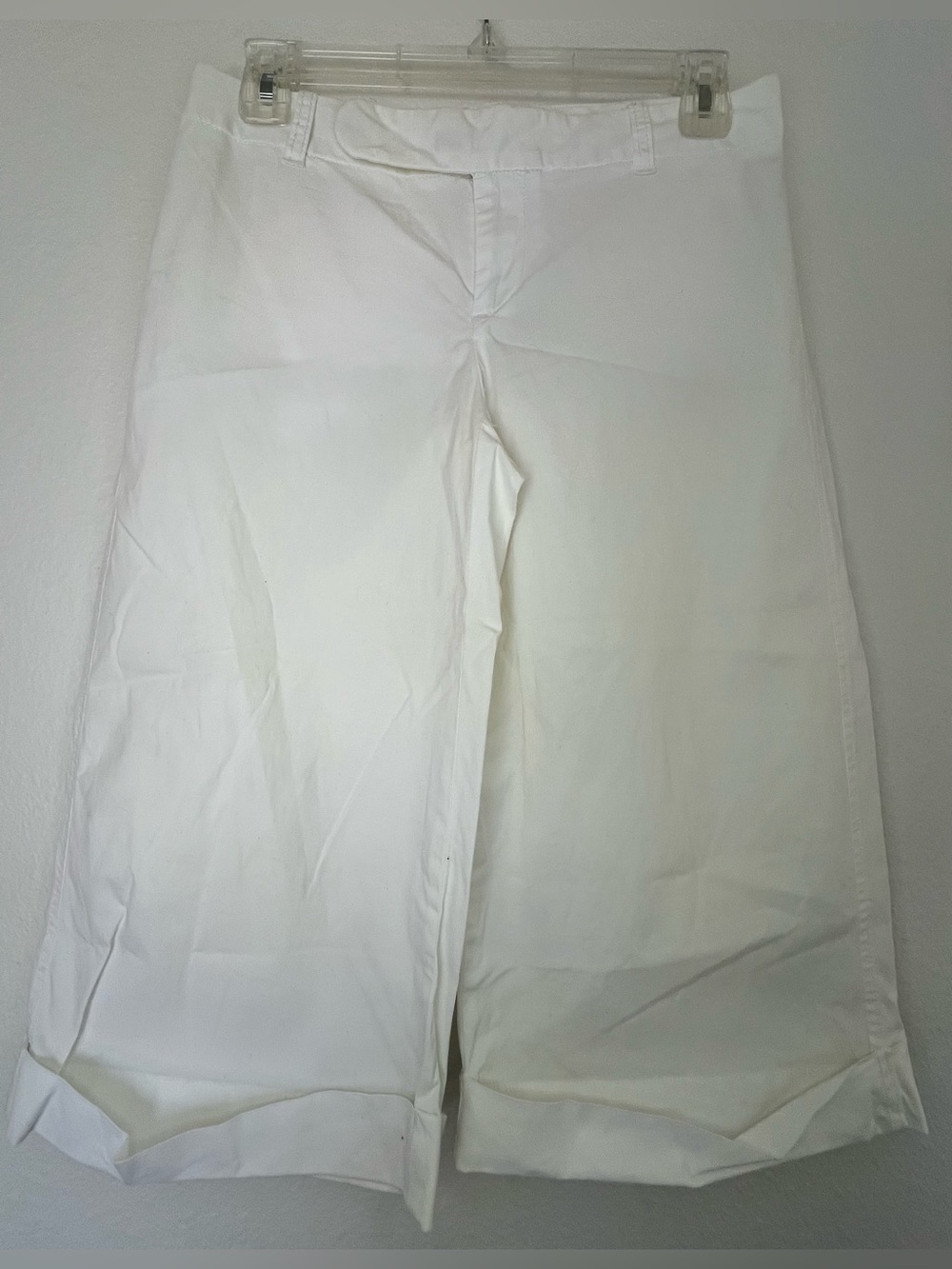 GAP White Wide Leg Cropped Culottes, Size 1